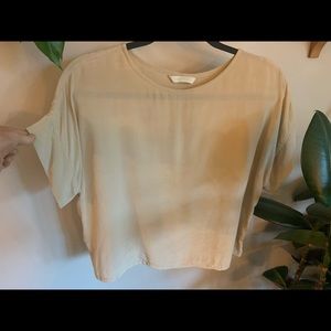 Elizabeth Suzann Nude silk crepe Georgia Tee OSM